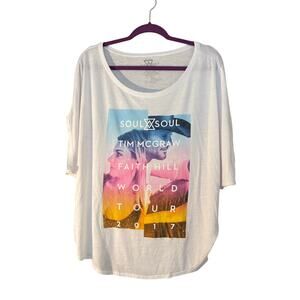 Soul 2 Soul Tim McGraw & Faith Hill World Tour 2017 Graphic T-Shirt Womans XL